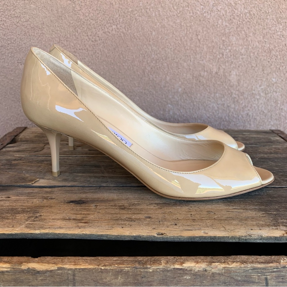 Jimmy Choo Keyhole Leather Accent Pumps